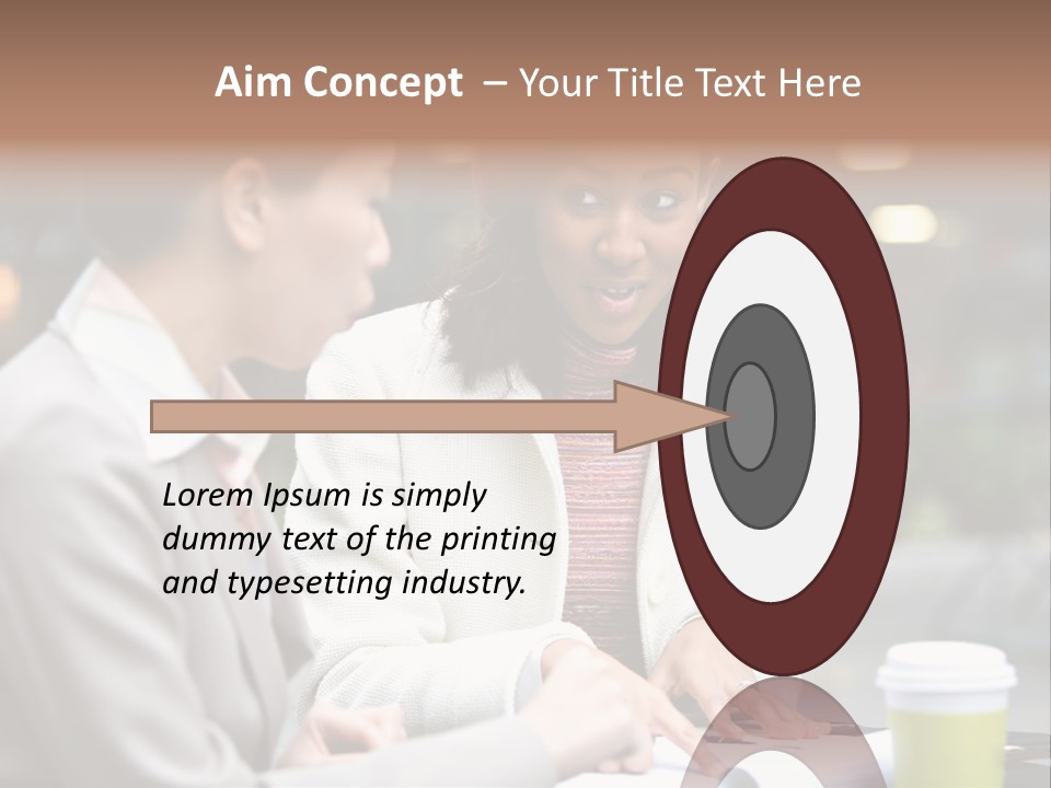 Two Women Sitting At A Table Talking To Each Other PowerPoint Template