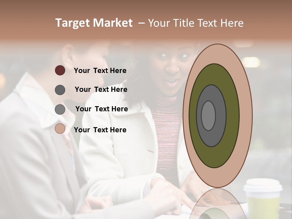 Two Women Sitting At A Table Talking To Each Other PowerPoint Template