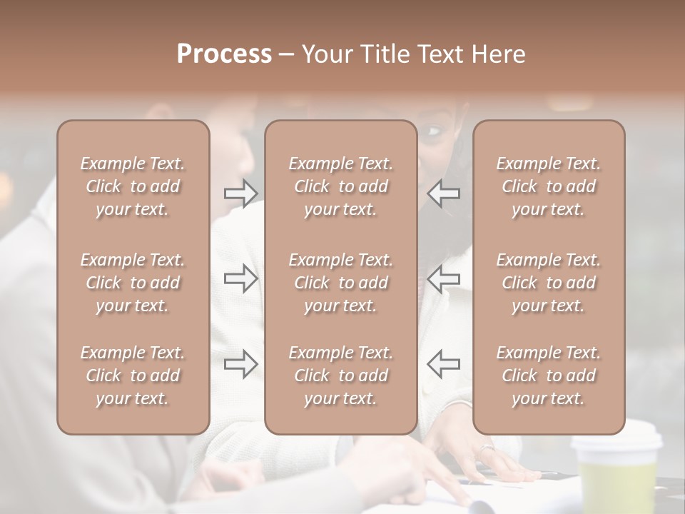 Two Women Sitting At A Table Talking To Each Other PowerPoint Template