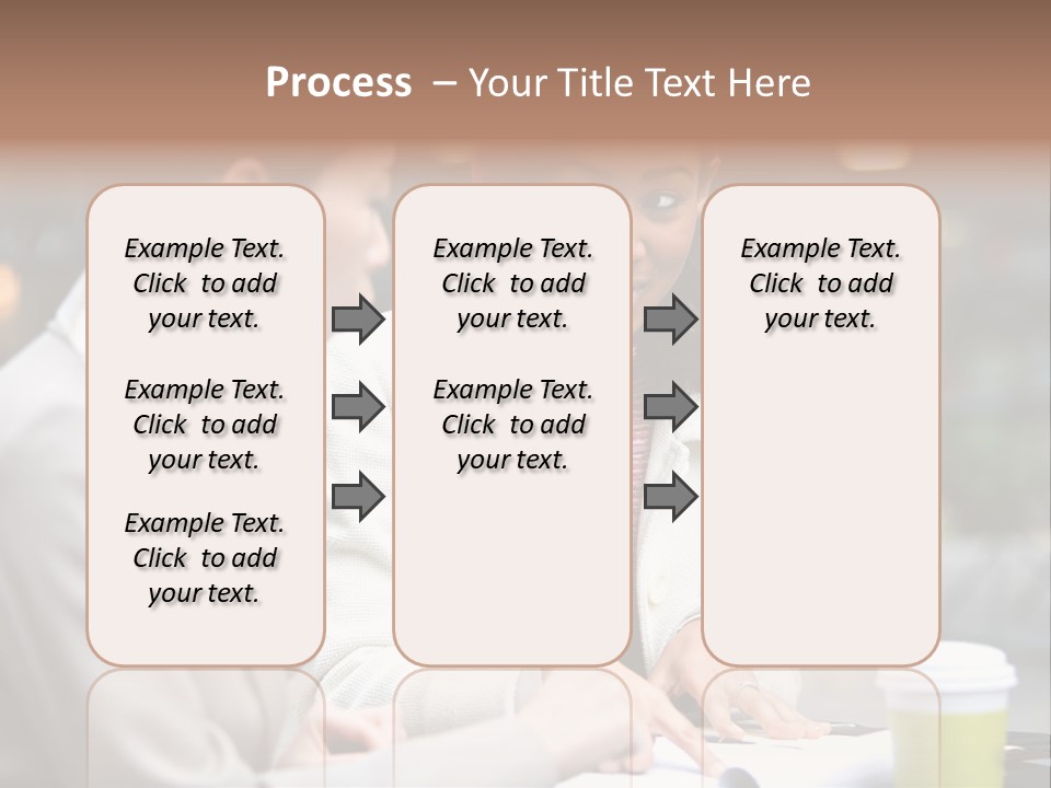 Two Women Sitting At A Table Talking To Each Other PowerPoint Template