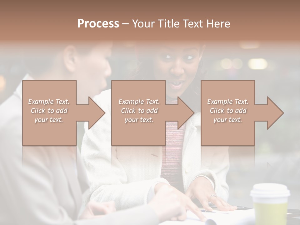 Two Women Sitting At A Table Talking To Each Other PowerPoint Template