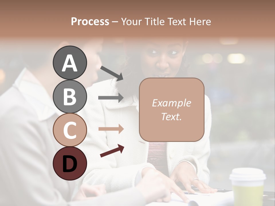 Two Women Sitting At A Table Talking To Each Other PowerPoint Template