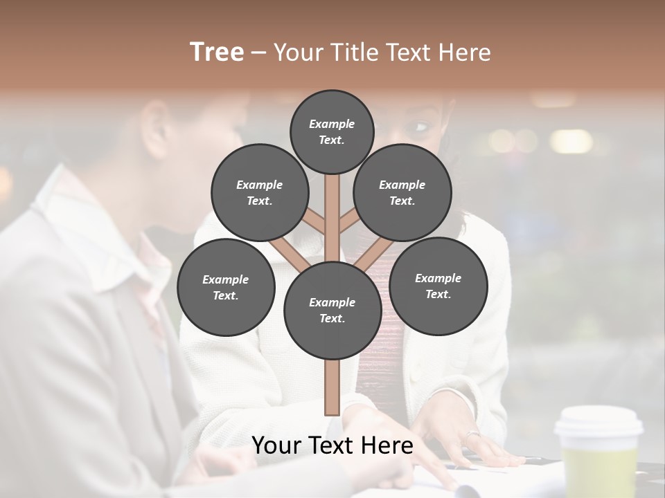 Two Women Sitting At A Table Talking To Each Other PowerPoint Template