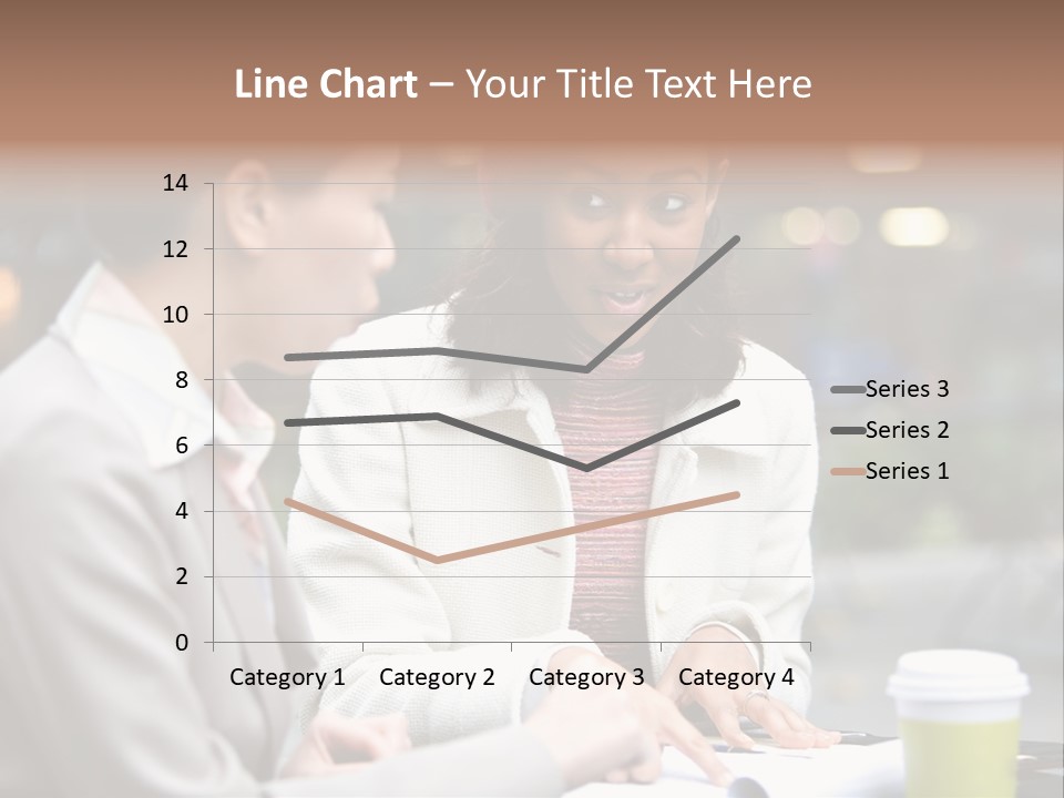 Two Women Sitting At A Table Talking To Each Other PowerPoint Template