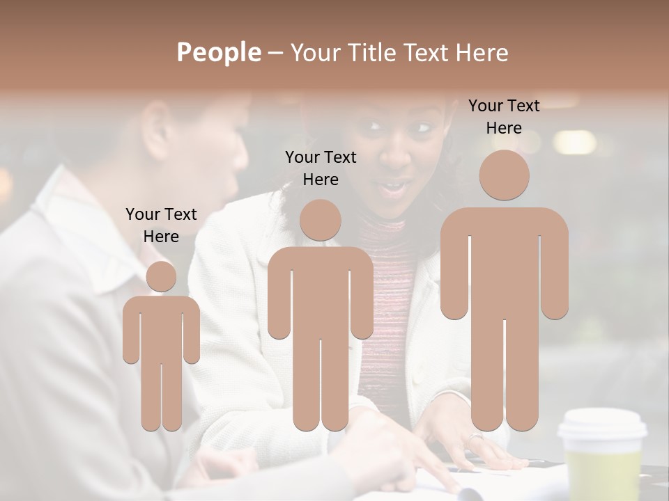 Two Women Sitting At A Table Talking To Each Other PowerPoint Template