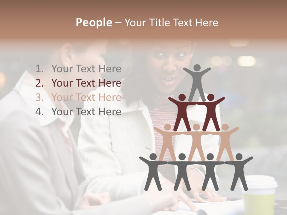 Two Women Sitting At A Table Talking To Each Other PowerPoint Template