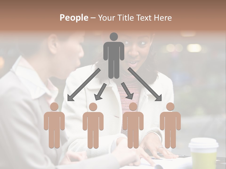 Two Women Sitting At A Table Talking To Each Other PowerPoint Template