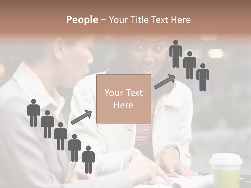 Two Women Sitting At A Table Talking To Each Other PowerPoint Template