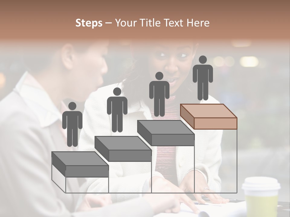 Two Women Sitting At A Table Talking To Each Other PowerPoint Template