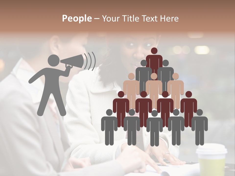 Two Women Sitting At A Table Talking To Each Other PowerPoint Template