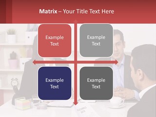 A Group Of People Sitting Around A Table Talking PowerPoint Template