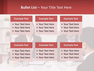 A Group Of People Sitting Around A Table Talking PowerPoint Template