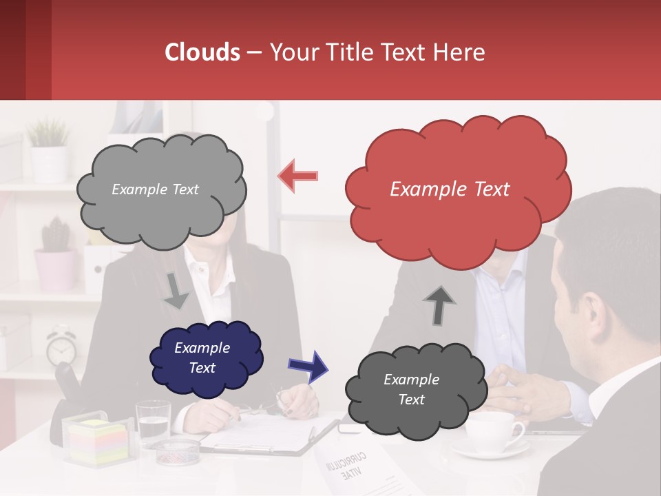 A Group Of People Sitting Around A Table Talking PowerPoint Template