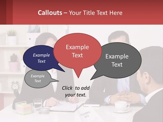 A Group Of People Sitting Around A Table Talking PowerPoint Template