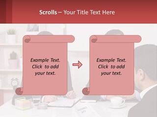 A Group Of People Sitting Around A Table Talking PowerPoint Template
