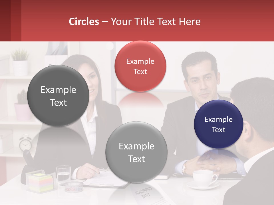 A Group Of People Sitting Around A Table Talking PowerPoint Template