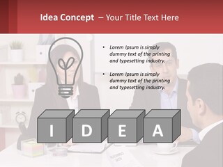 A Group Of People Sitting Around A Table Talking PowerPoint Template