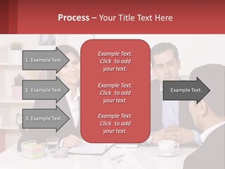 A Group Of People Sitting Around A Table Talking PowerPoint Template