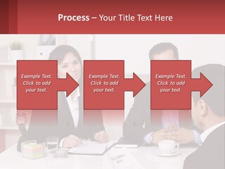 A Group Of People Sitting Around A Table Talking PowerPoint Template