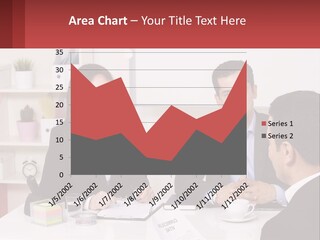 A Group Of People Sitting Around A Table Talking PowerPoint Template
