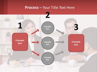 A Group Of People Sitting Around A Table Talking PowerPoint Template