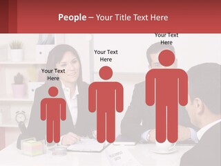 A Group Of People Sitting Around A Table Talking PowerPoint Template