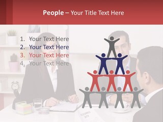 A Group Of People Sitting Around A Table Talking PowerPoint Template