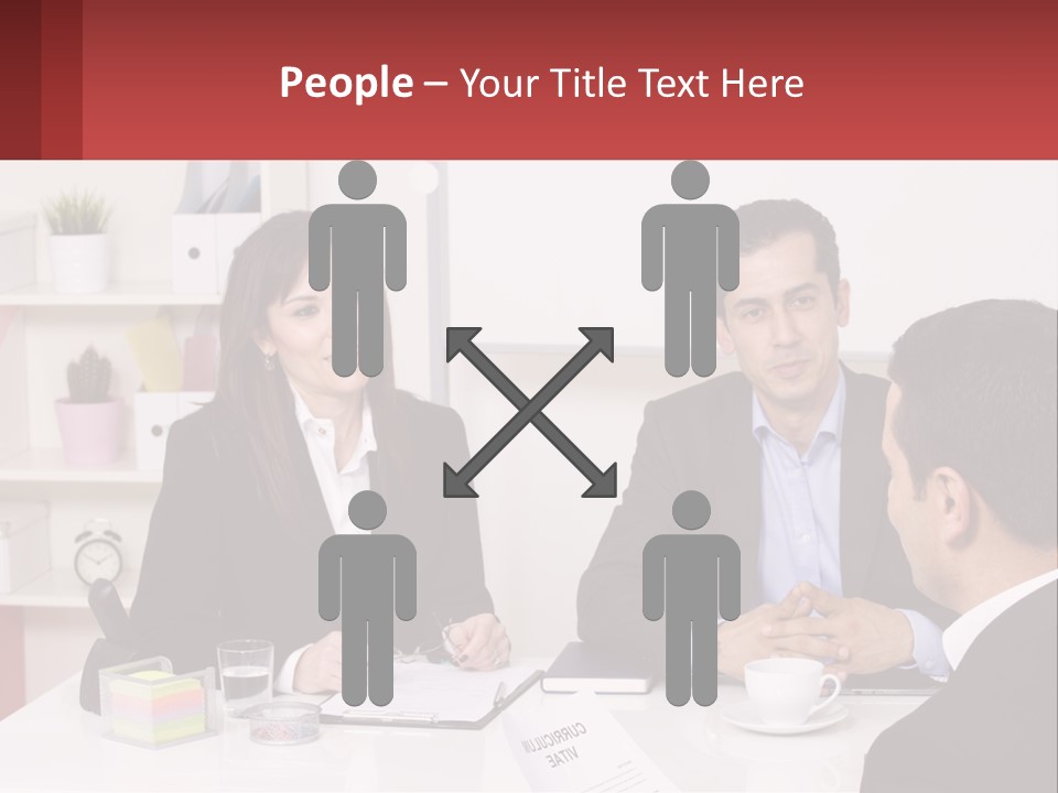 A Group Of People Sitting Around A Table Talking PowerPoint Template