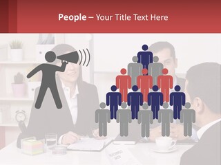 A Group Of People Sitting Around A Table Talking PowerPoint Template