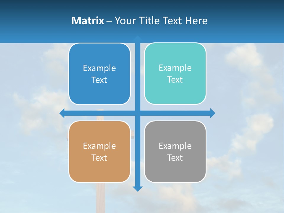 A Wooden Cross With Clouds In The Background PowerPoint Template