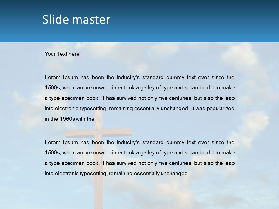 A Wooden Cross With Clouds In The Background PowerPoint Template