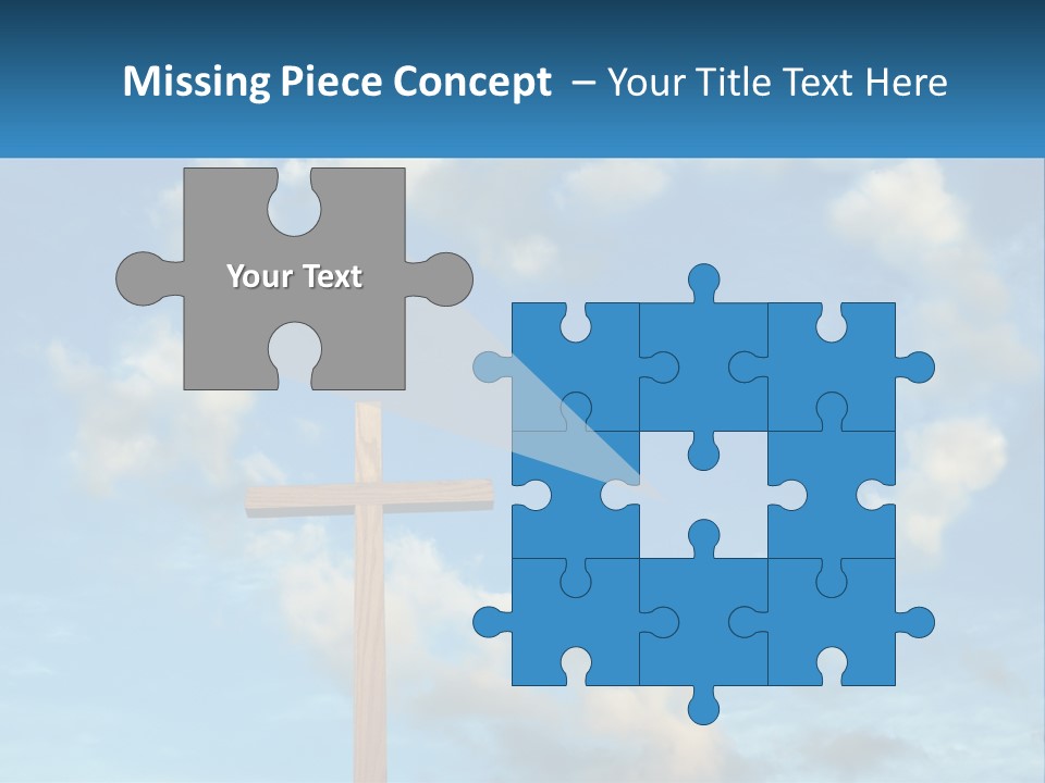 A Wooden Cross With Clouds In The Background PowerPoint Template
