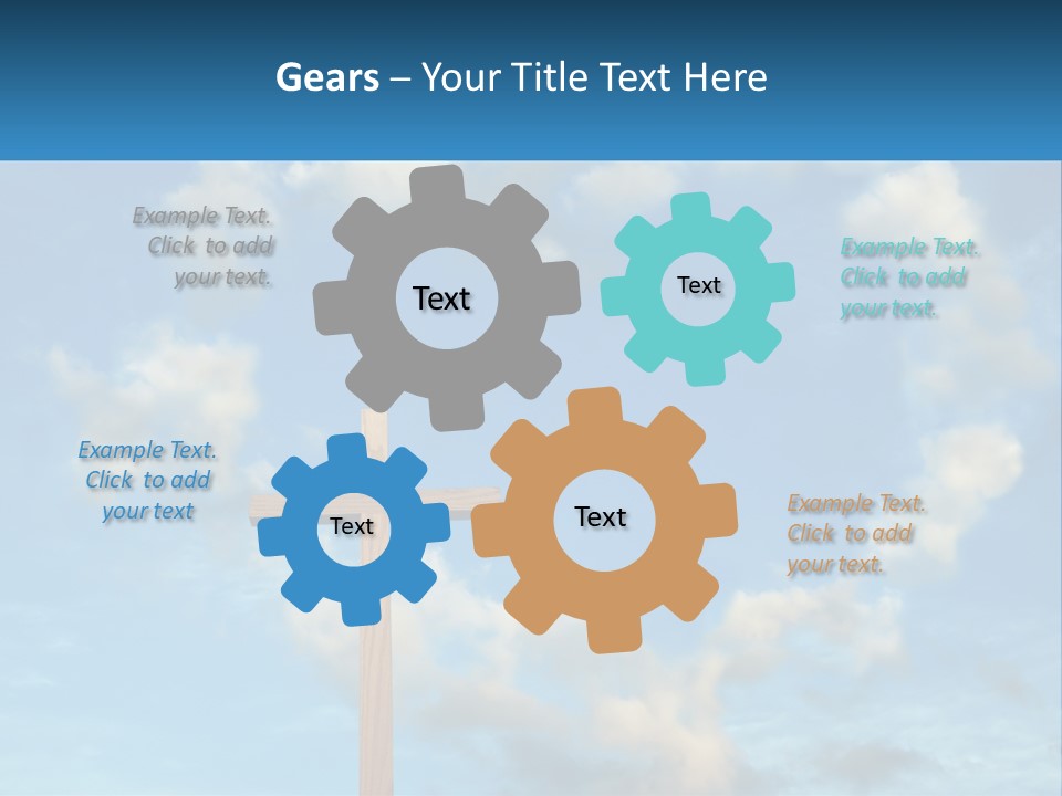 A Wooden Cross With Clouds In The Background PowerPoint Template