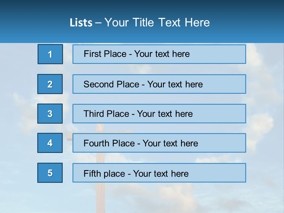 A Wooden Cross With Clouds In The Background PowerPoint Template