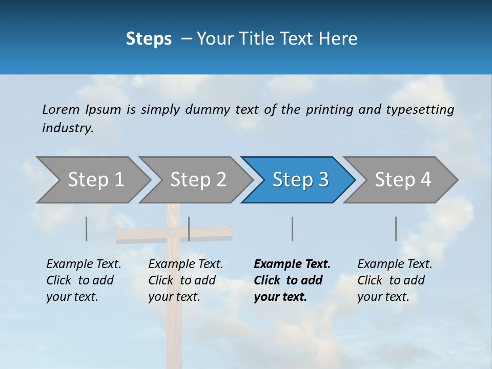 A Wooden Cross With Clouds In The Background PowerPoint Template