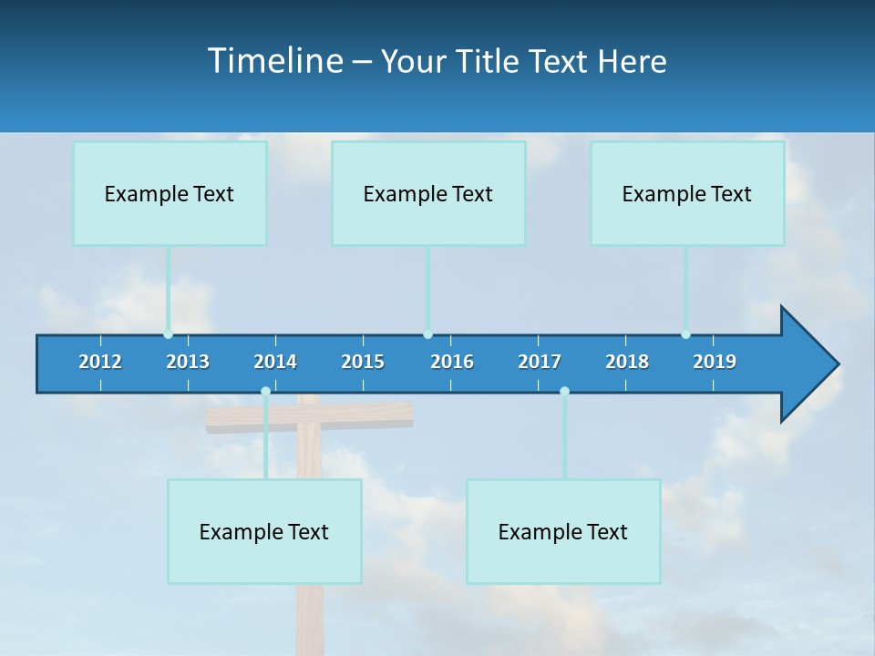 A Wooden Cross With Clouds In The Background PowerPoint Template