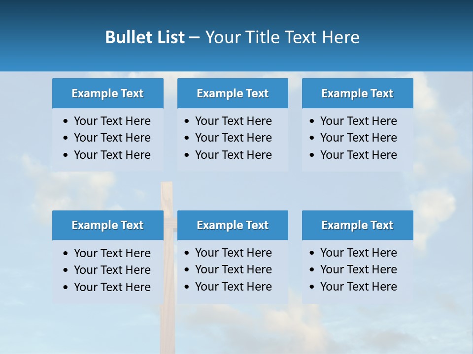 A Wooden Cross With Clouds In The Background PowerPoint Template