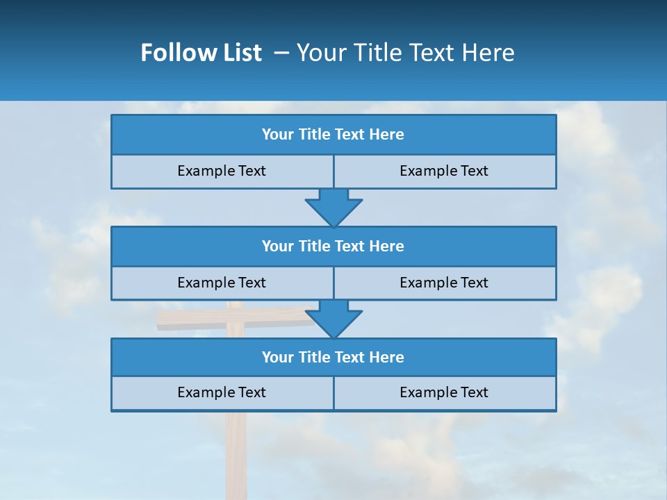A Wooden Cross With Clouds In The Background PowerPoint Template
