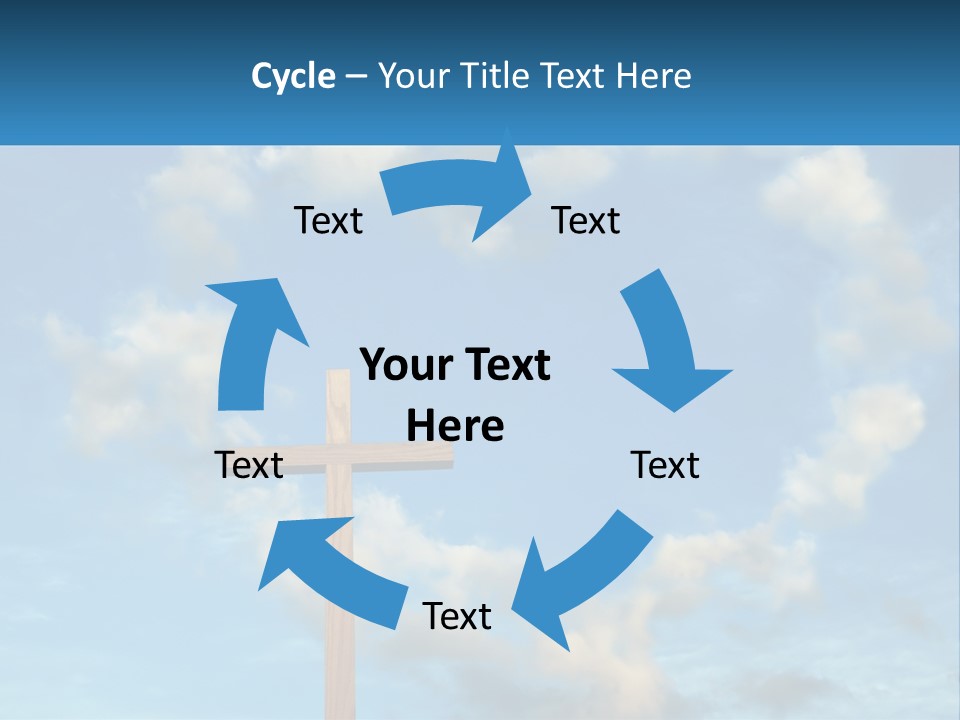 A Wooden Cross With Clouds In The Background PowerPoint Template