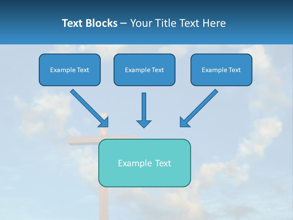 A Wooden Cross With Clouds In The Background PowerPoint Template