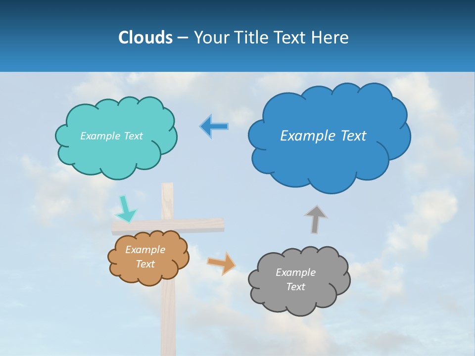 A Wooden Cross With Clouds In The Background PowerPoint Template