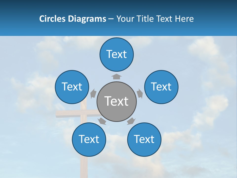 A Wooden Cross With Clouds In The Background PowerPoint Template