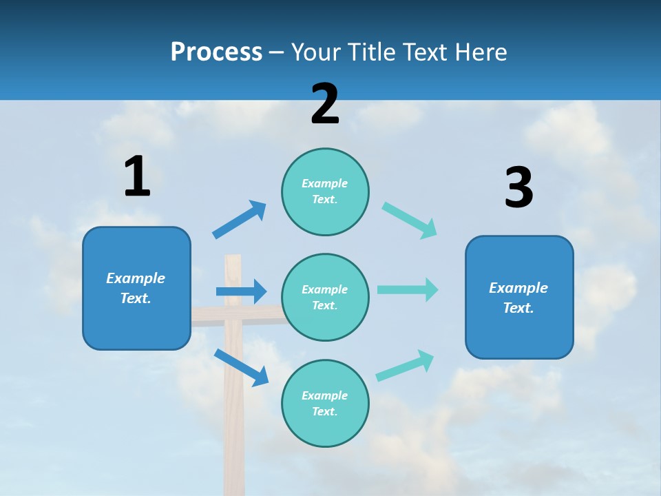 A Wooden Cross With Clouds In The Background PowerPoint Template