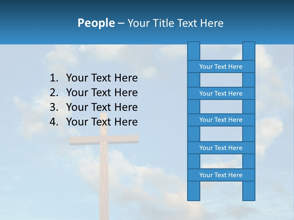 A Wooden Cross With Clouds In The Background PowerPoint Template