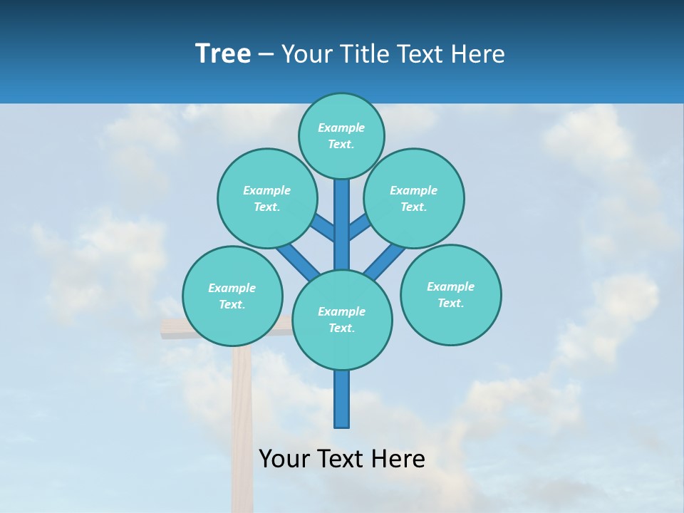 A Wooden Cross With Clouds In The Background PowerPoint Template