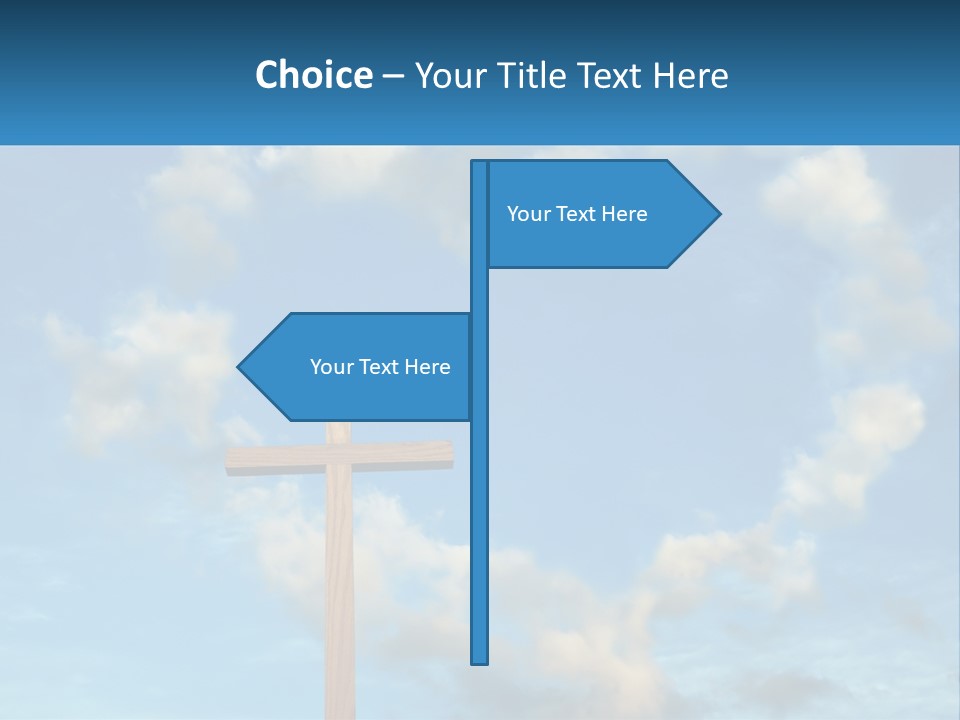 A Wooden Cross With Clouds In The Background PowerPoint Template