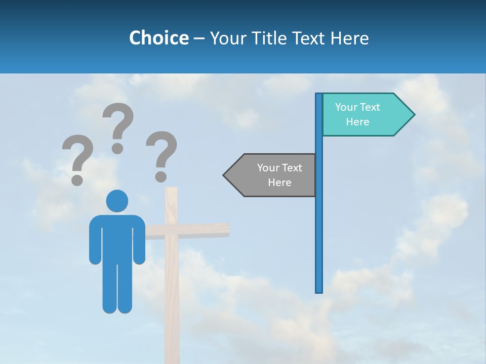 A Wooden Cross With Clouds In The Background PowerPoint Template
