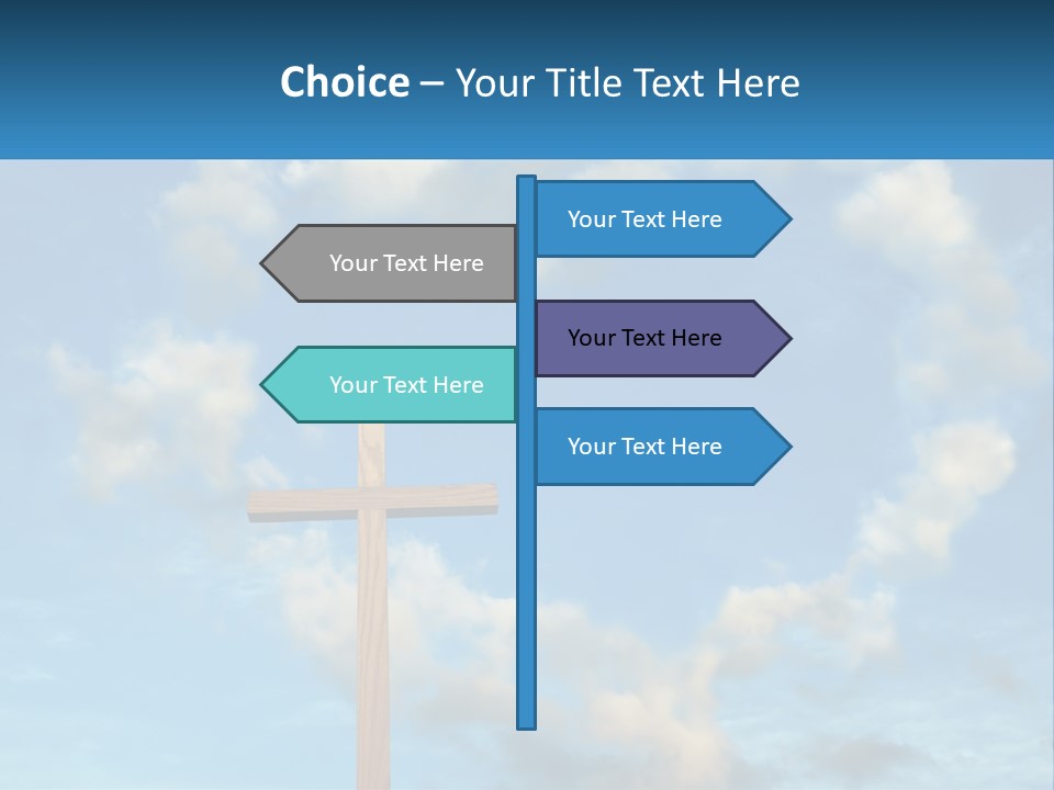 A Wooden Cross With Clouds In The Background PowerPoint Template