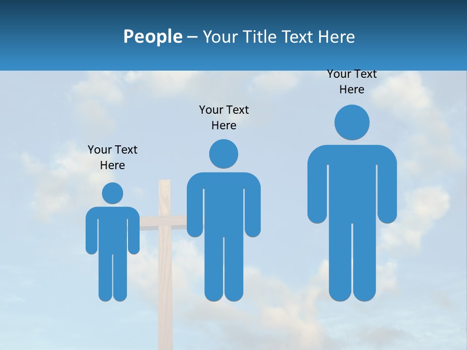 A Wooden Cross With Clouds In The Background PowerPoint Template