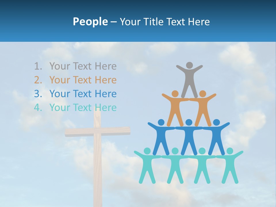 A Wooden Cross With Clouds In The Background PowerPoint Template